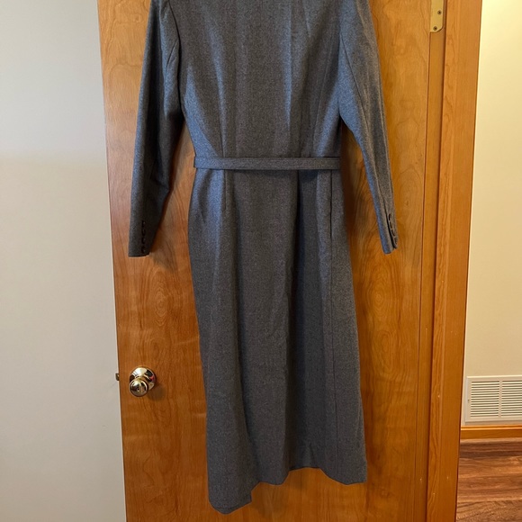 Ralph Lauren Wool Coat With Belt Gray Vintage Blue Label Made USA Size 10 FLAW - Picture 16 of 16